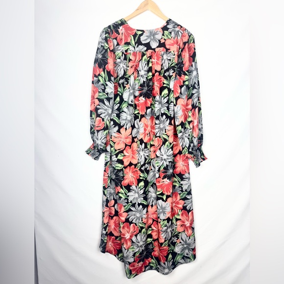 Reformation Floral High Low Midi Caftan Dress Size Small Flowy Lightweight - Picture 8 of 9